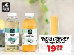 Food Lover's Market You First Unfiltered or Filtered Apple Cider Vinegar offer