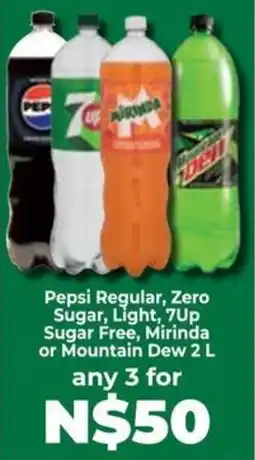 Food Lover's Market Pepsi Regular, Zero Sugar, Light, 7Up Sugar Free, Mirinda or Mountain Dew offer