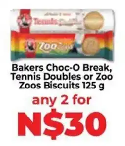 Food Lover's Market Bakers Choc-O Break, Tennis Doubles or Zoo Zoos Biscuits offer