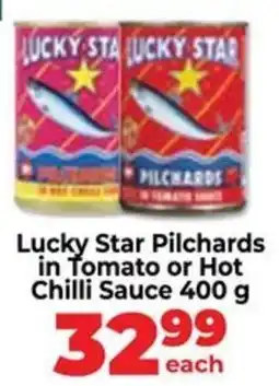 Food Lover's Market Lucky Star Pilchards in Tomato or Hot Chilli Sauce offer