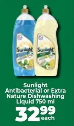 Food Lover's Market Sunlight Antibacterial or Extra Nature Dishwashing Liquid offer