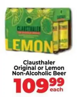 Food Lover's Market Clausthaler Original or Lemon Non-Alcoholic Beer offer