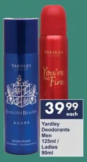 President Hyper Yardley Deodorants Men/ Ladies offer