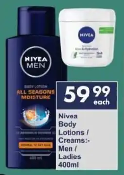 President Hyper Nivea Body Lotions/ Creams Men/ Ladies offer