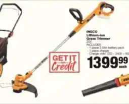Build It INGCO Lithium-Ion Grass Trimmer offer