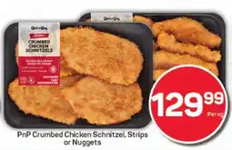 Pick n Pay Hypermarket PnP Crumbed Chicken Schnitzel, Strips or Nuggets offer