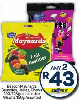 Pick n Pay Hypermarket Beacon Maynards Gummies, Jellies, Chews or Liquorice Allsorts Assorted offer