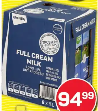 Pick n Pay Hypermarket PnP Long Life Milk Assorted offer
