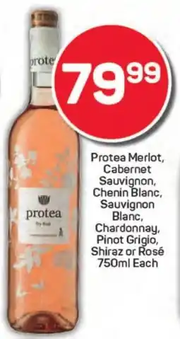 Pick n Pay Hypermarket Protea Merlot, Cabernet Sauvignon, Chenin Blanc, Sauvignon Blanc, Chardonnay, Pinot Grigio, Shiraz or Rosé offer