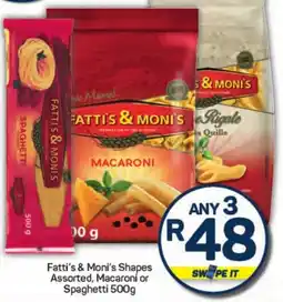 Pick n Pay Hypermarket Fatti's & Moni's Shapes Assorted, Macaroni or Spaghetti offer