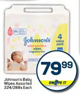 Pick n Pay Hypermarket Johnson's Baby Wipes Assorted offer