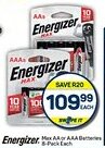 Pick n Pay Hypermarket Energizer Max AA or AAA Batteries offer