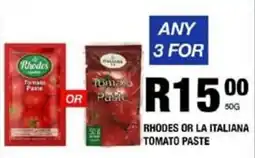 Take 'n Pay Rhodes or la italiana tomato paste offer