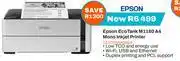 Expert Epson Eco Tank M1180 A4 Mono Inkjet Printer C11CG9440SA offer