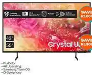 Expert Samsung 43 DU7000 Crystal UHD 4K HDR Smart TV UA43DU7000KXXA offer