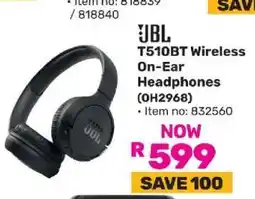 Game JBL T510BT Wireless On-Ear Headphones offer