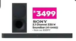 Game SONY 2.1 Channel 330 W Soundbar (HT-S400) offer