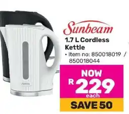 Game Sunbeam 1.7 L Cordless Kettle offer