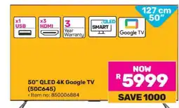 Game 50 QLED 4K Google TV (50C645) offer