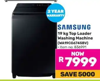Game Samsung 19 kg Top Loader Washing Machine offer