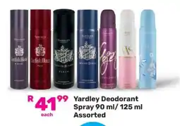 Game Yardley Deodorant Spray 90 ml/125 ml Assorted offer