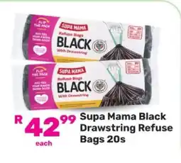 Game Supa Mama Black Drawstring Refuse Bags 20s offer