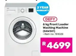 Game DEFY 6 kg Front Loader Washing Machine (DAW381) offer