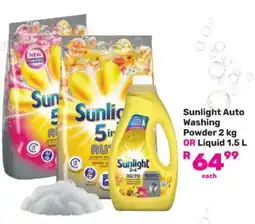 Game Sunlight Auto Washing Powder 2 kg OR Liquid 1.5 L offer