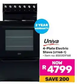 Game Univa 4 Plate Electric Stove U116B-1 offer