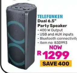 Game Telefunken Dual 6.5 Party Speaker offer
