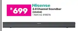 Game Hisense 2.0 Channel Soundbar HS204 offer