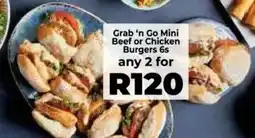 Food Lover's Market Grab 'n Go Mini Beef or Chicken Burgers offer
