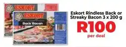 Food Lover's Market Eskort Rindless Back or Streaky Bacon offer