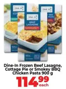 Food Lover's Market Dine-In Frozen Beef Lasagne, Cottage Pie or Smokey BBQ Chicken Pasta offer