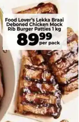 Food Lover's Market Food Lover's Lekka Braai Deboned Chicken Mock Rib Burger Patties offer