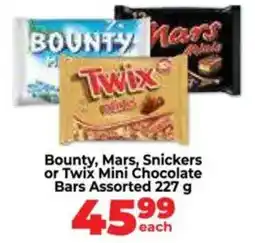 Food Lover's Market Bounty, Mars, Snickers or Twix Mini Chocolate Bars Assorted offer