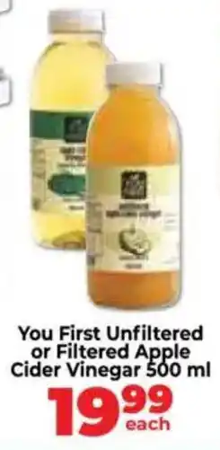Food Lover's Market You First Unfiltered or Filtered Apple Cider Vinegar offer