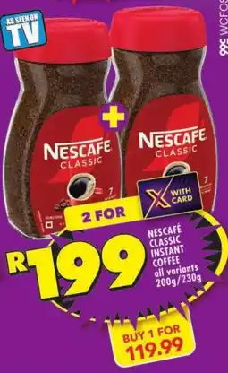 Shoprite Nescafé classic instant coffee all variants offer