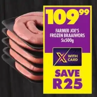 Shoprite Farmer joe's frozen braaiwors offer