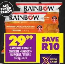 Shoprite Rainbow frozen chicken nuggets/ burgers/ strips offer