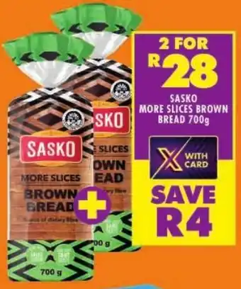 Shoprite Sasko more slices brown bread offer