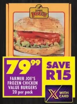 Shoprite Farmer joe's frozen chicken value burgers offer