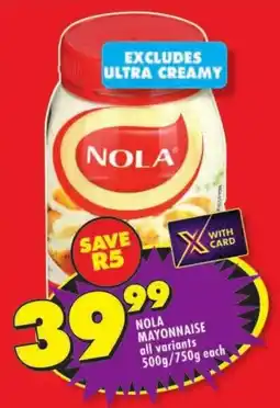 Shoprite Nola mayonnaise all variants offer
