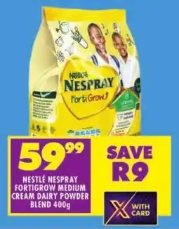 Shoprite Nestlé nespray fortigrow medium cream dairy powder blend offer