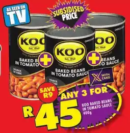 Shoprite Koo baked beans in tomato sauce offer