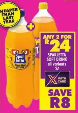 Shoprite Sparletta soft drink all variants offer