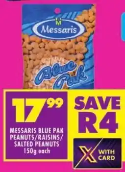 Shoprite Messaris blue pak peanuts/ raisins/ salted peanuts offer