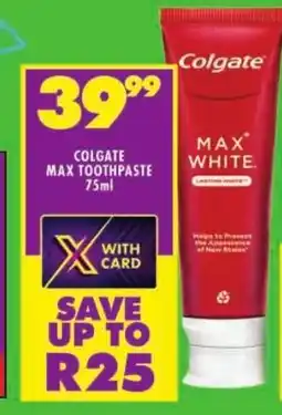 Shoprite Colgate max toothpaste offer