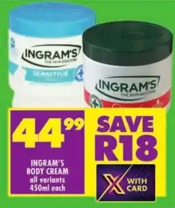 Shoprite Ingram's body cream offer