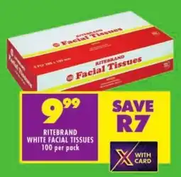 Shoprite Ritebrand white facial tissues offer
